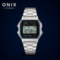 Casio Vintage A158WA-1 - Reloj hombre digital plateado retro pulsera acero