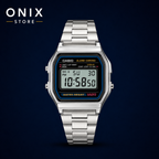 Casio Vintage A158WA-1 - Reloj hombre digital plateado retro pulsera acero