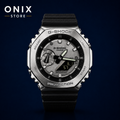 Casio G-Shock GM-2100-1A - CasiOak bisel metal plateado correa resina negra