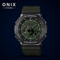 Casio G-Shock GM-2100B-3A - CasiOak verde militar bisel metal negro correa oliva