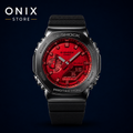 Casio G-Shock GM-2100B-4ADR - CasiOak esfera roja bisel metal negro correa resina