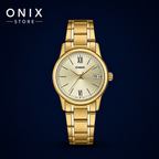 Casio LTP-V002G-9B3 - Reloj mujer analógico dorado esfera champagne números romanos
