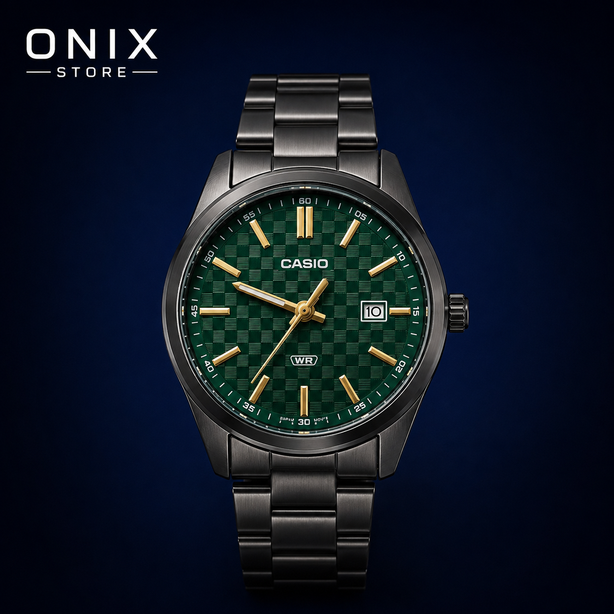 Casio MTP-VD03B-3A reloj hombre esfera verde acero negro
