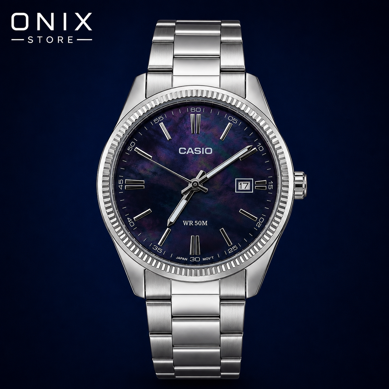 Casio MTP-1302DS Plateado Nácar Azul