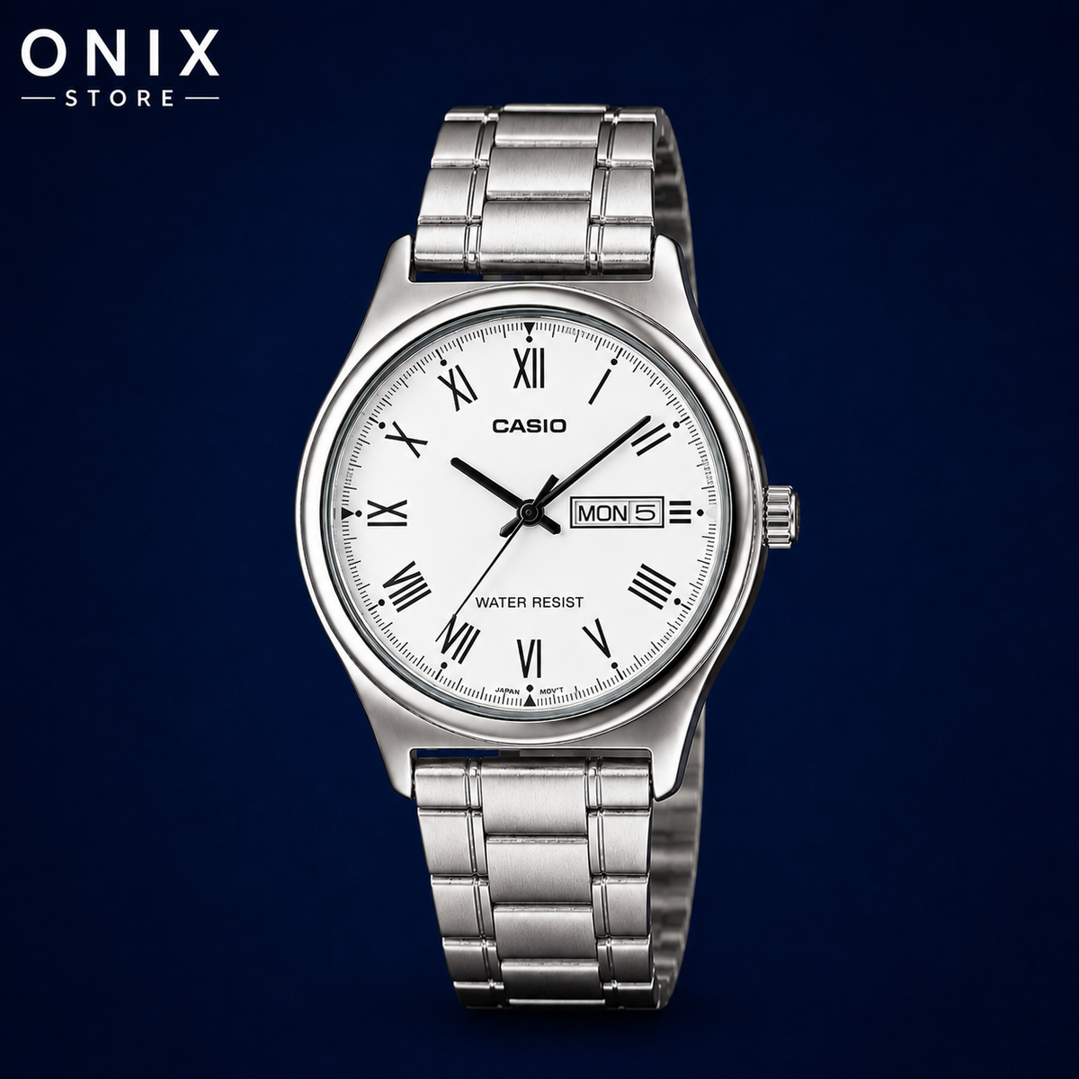 Casio MTP-V006D-7B Plateado Blanco Números Romanos