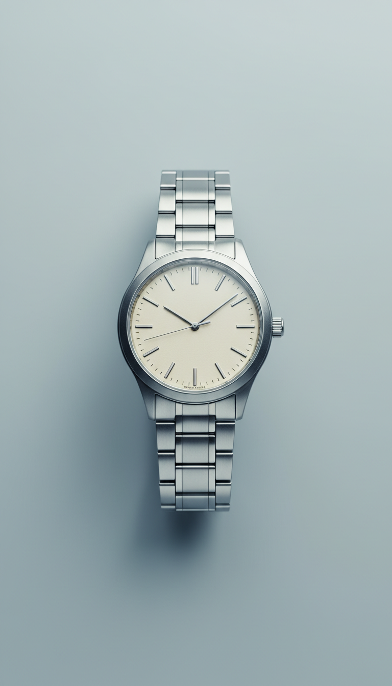 Reloj con esfera marfil y brazalete de acero
