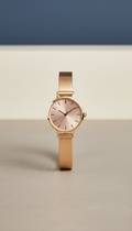 Reloj femenino slim tono champagne blush